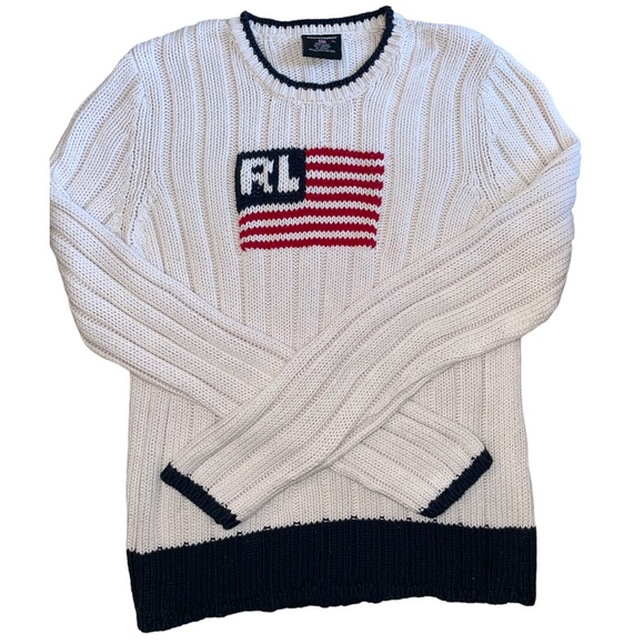 Polo Ralph Lauren Sweaters - Vintage flag 🇱🇷 cable sweater by Ralph Lauren